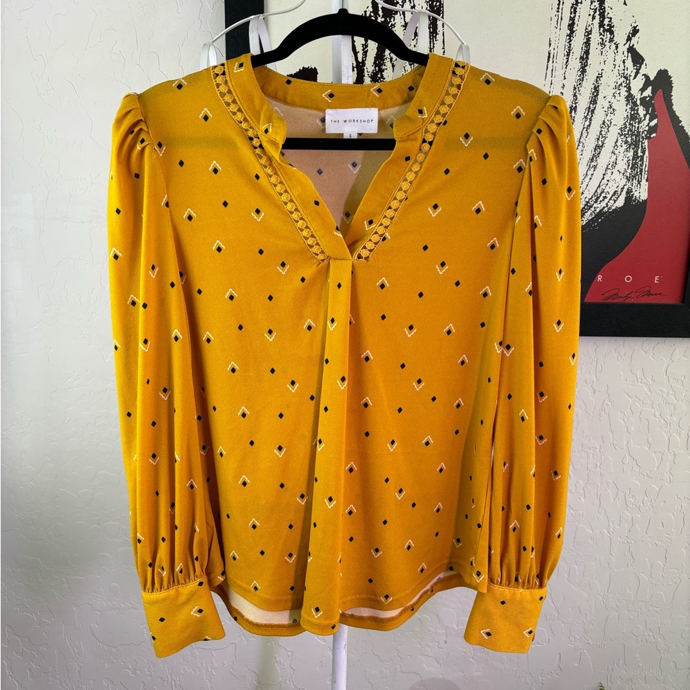The Workshop Mustard‎ Yellow Colored Long Sleeve Blouse size S EUC
